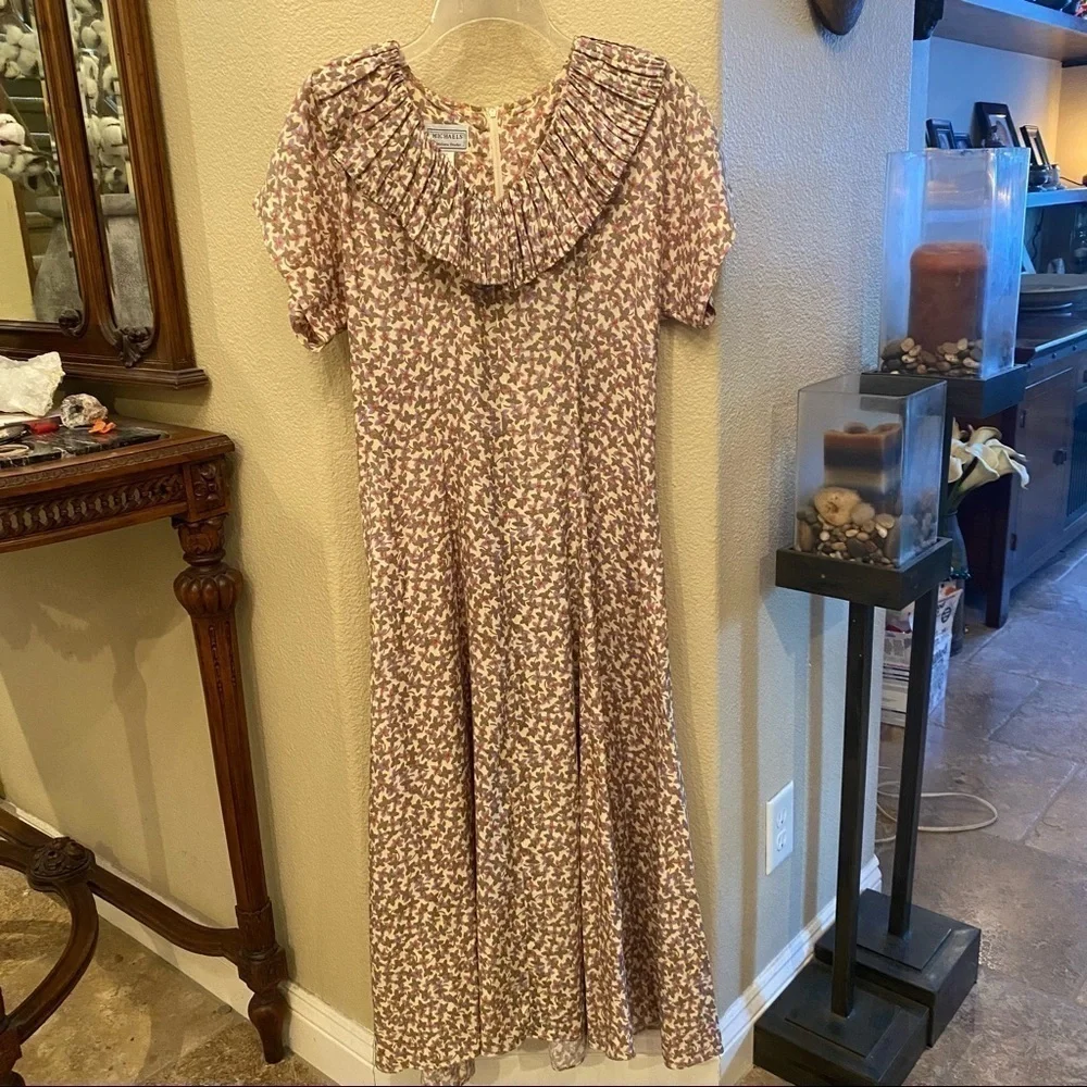 Vintage E.D. MICHAELS Floral Cottage Core Maxi Dress Size 5/6